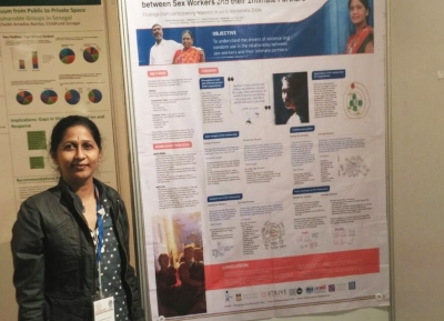 Kavitha D L with KHPT poster presentation